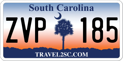 SC license plate ZVP185