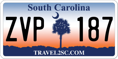 SC license plate ZVP187