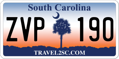 SC license plate ZVP190