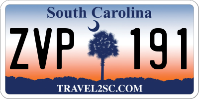 SC license plate ZVP191