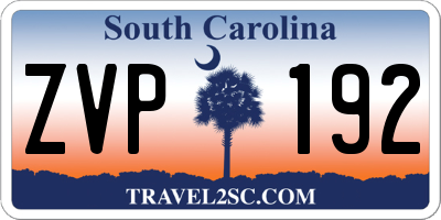 SC license plate ZVP192