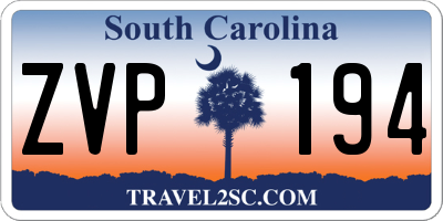 SC license plate ZVP194