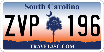SC license plate ZVP196
