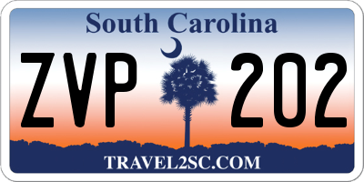 SC license plate ZVP202