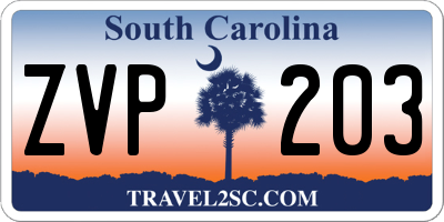 SC license plate ZVP203