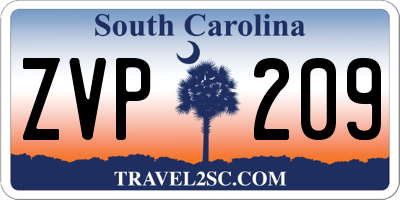 SC license plate ZVP209