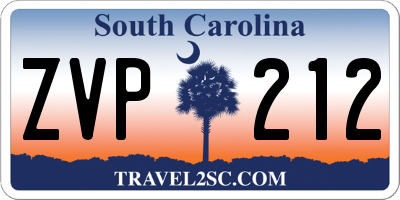 SC license plate ZVP212