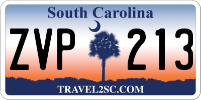 SC license plate ZVP213
