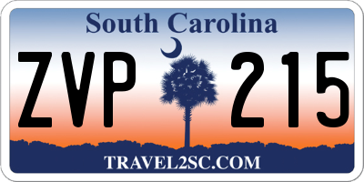 SC license plate ZVP215