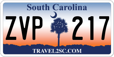 SC license plate ZVP217