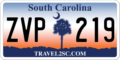 SC license plate ZVP219