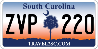 SC license plate ZVP220