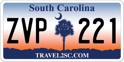 SC license plate ZVP221