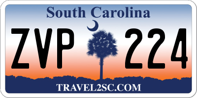 SC license plate ZVP224