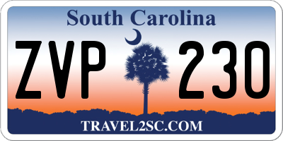 SC license plate ZVP230