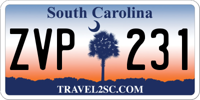 SC license plate ZVP231