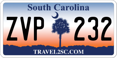 SC license plate ZVP232