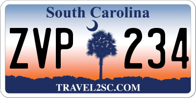 SC license plate ZVP234