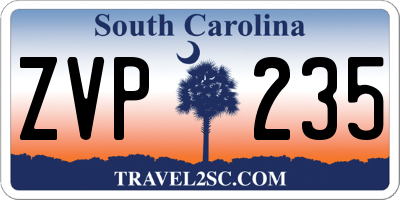 SC license plate ZVP235