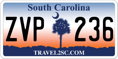 SC license plate ZVP236