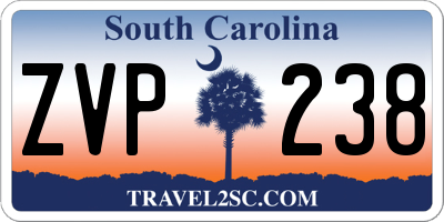 SC license plate ZVP238