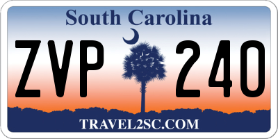 SC license plate ZVP240