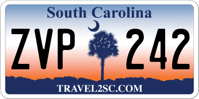 SC license plate ZVP242