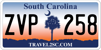 SC license plate ZVP258