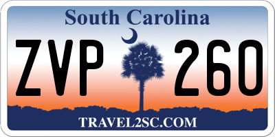 SC license plate ZVP260