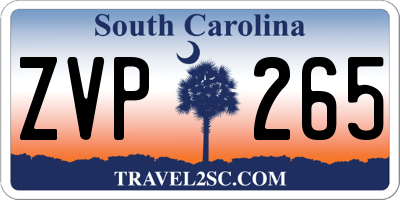 SC license plate ZVP265