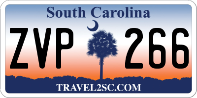 SC license plate ZVP266