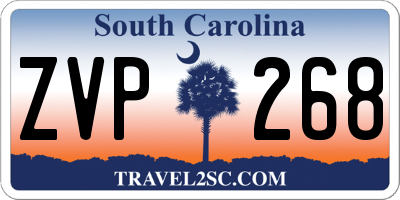 SC license plate ZVP268