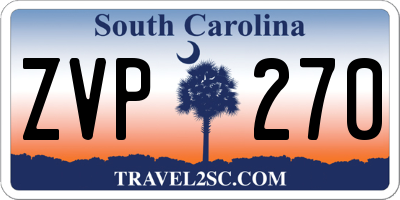 SC license plate ZVP270