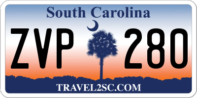 SC license plate ZVP280