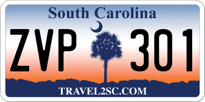 SC license plate ZVP301