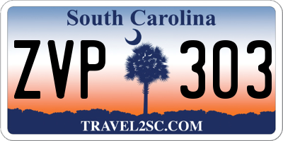 SC license plate ZVP303