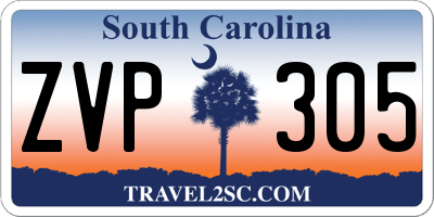 SC license plate ZVP305