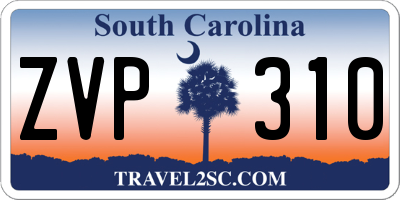 SC license plate ZVP310