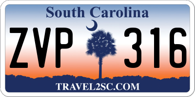 SC license plate ZVP316