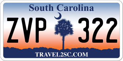 SC license plate ZVP322