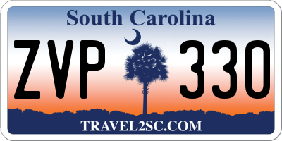SC license plate ZVP330