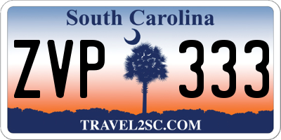 SC license plate ZVP333