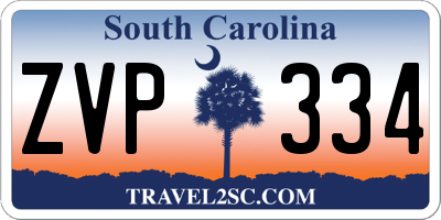SC license plate ZVP334