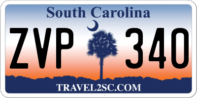 SC license plate ZVP340