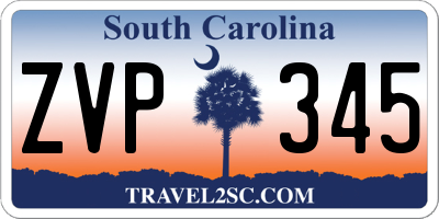 SC license plate ZVP345