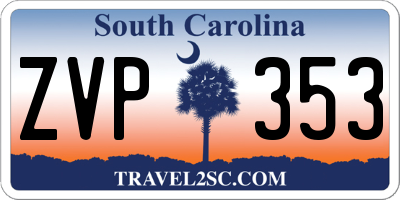 SC license plate ZVP353