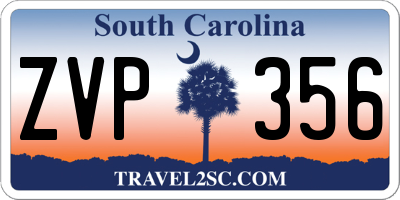 SC license plate ZVP356