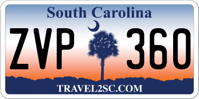 SC license plate ZVP360