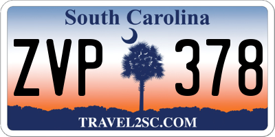 SC license plate ZVP378