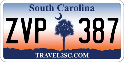 SC license plate ZVP387